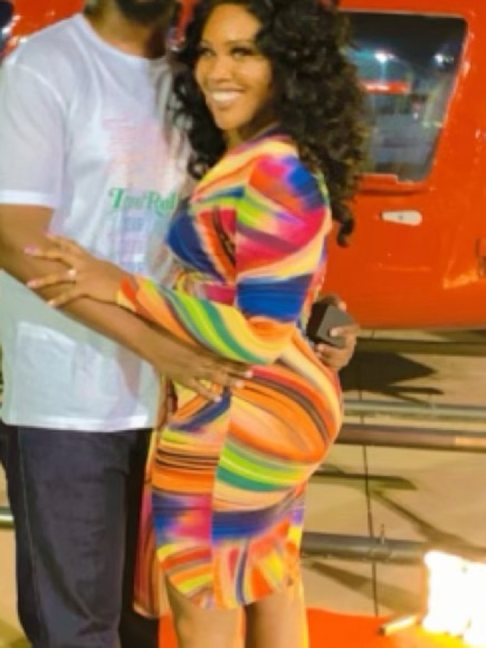 Fashion Nova Multicolor Rainbow Striped Maxi Dress